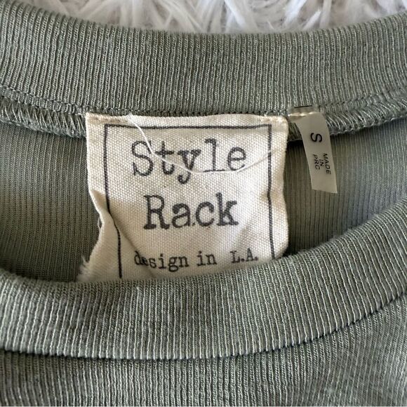Style Rack Minimalist Sage Green Sleeveless Side Tie Midi Dress Size S - Picture 6 of 6